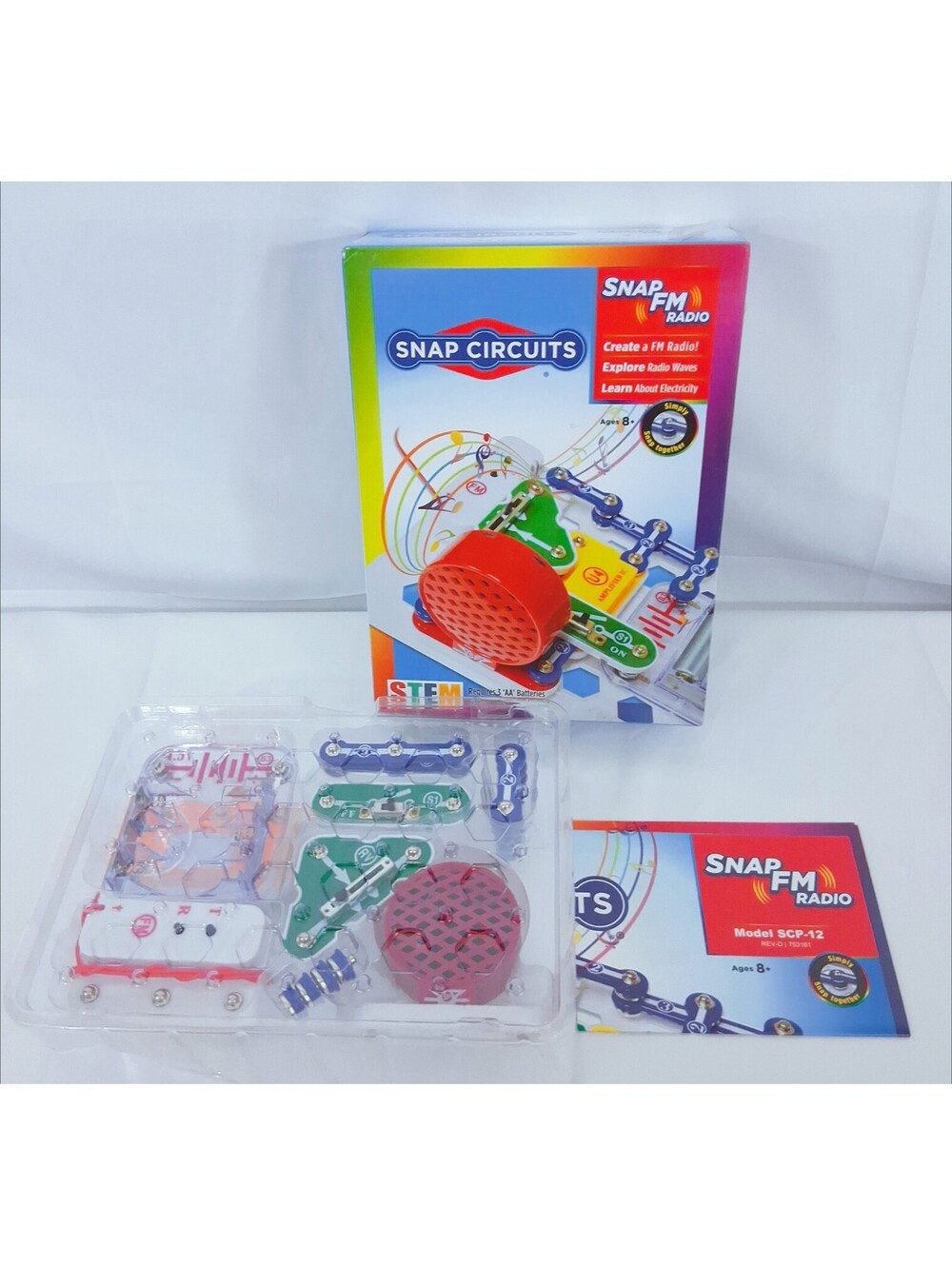 SNAP Circuits FM Radio SCP-12 STEM Electronics Kit Build Learn New in Open Box